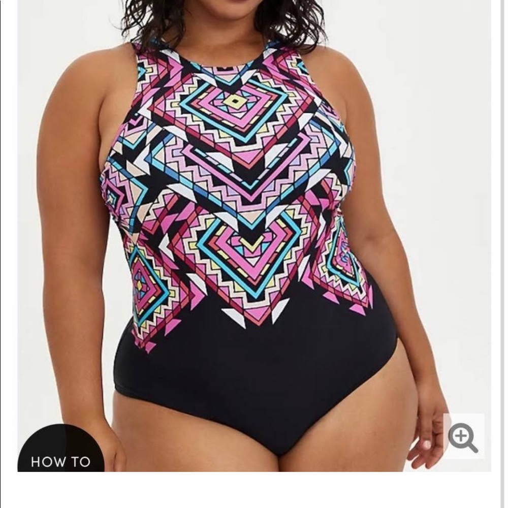 Torrid geometric one piece swimsuit